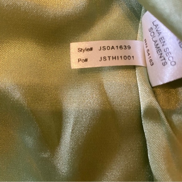 Jessica Simpson Dress 6 Strapless Party Green Sundress Elegant Frock Bow Back‎ - Picture 13 of 14